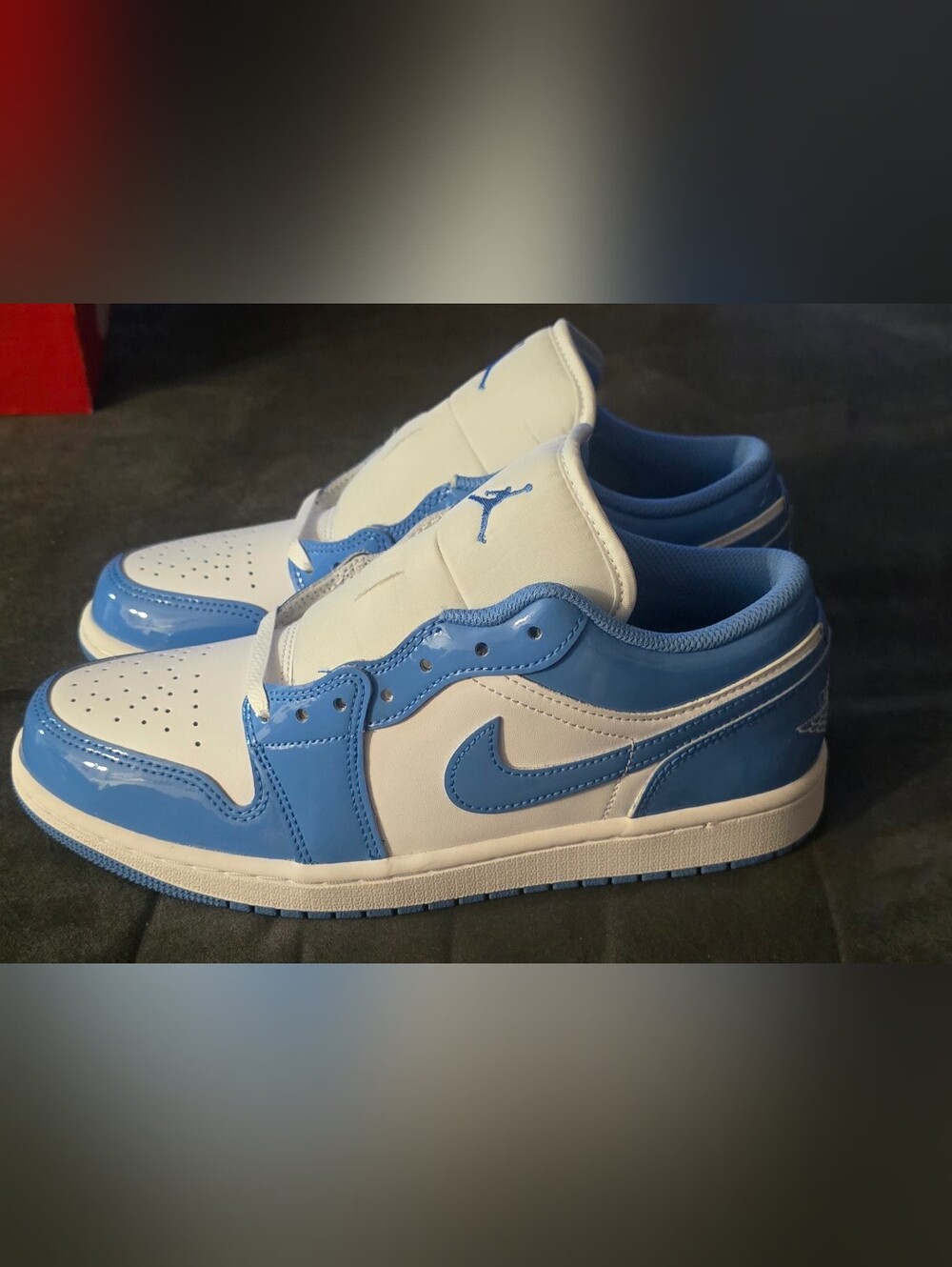 Jordan Low Blue & White University Blue Mens Size 8 New With No Box .